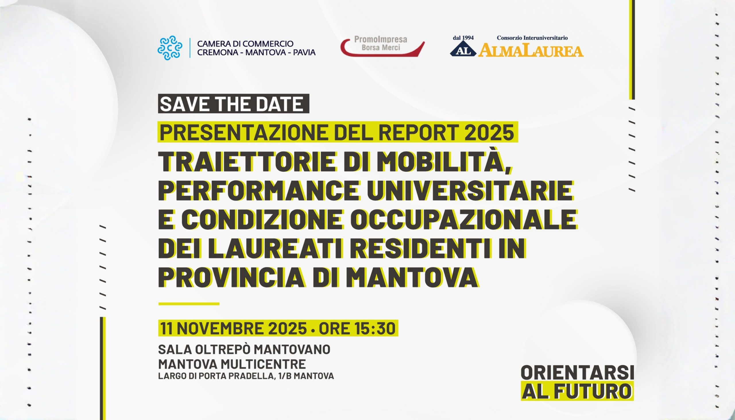 Presentazione del Report 2025 sui laureati residenti a Mantova: Focus su mobilità e occupazione